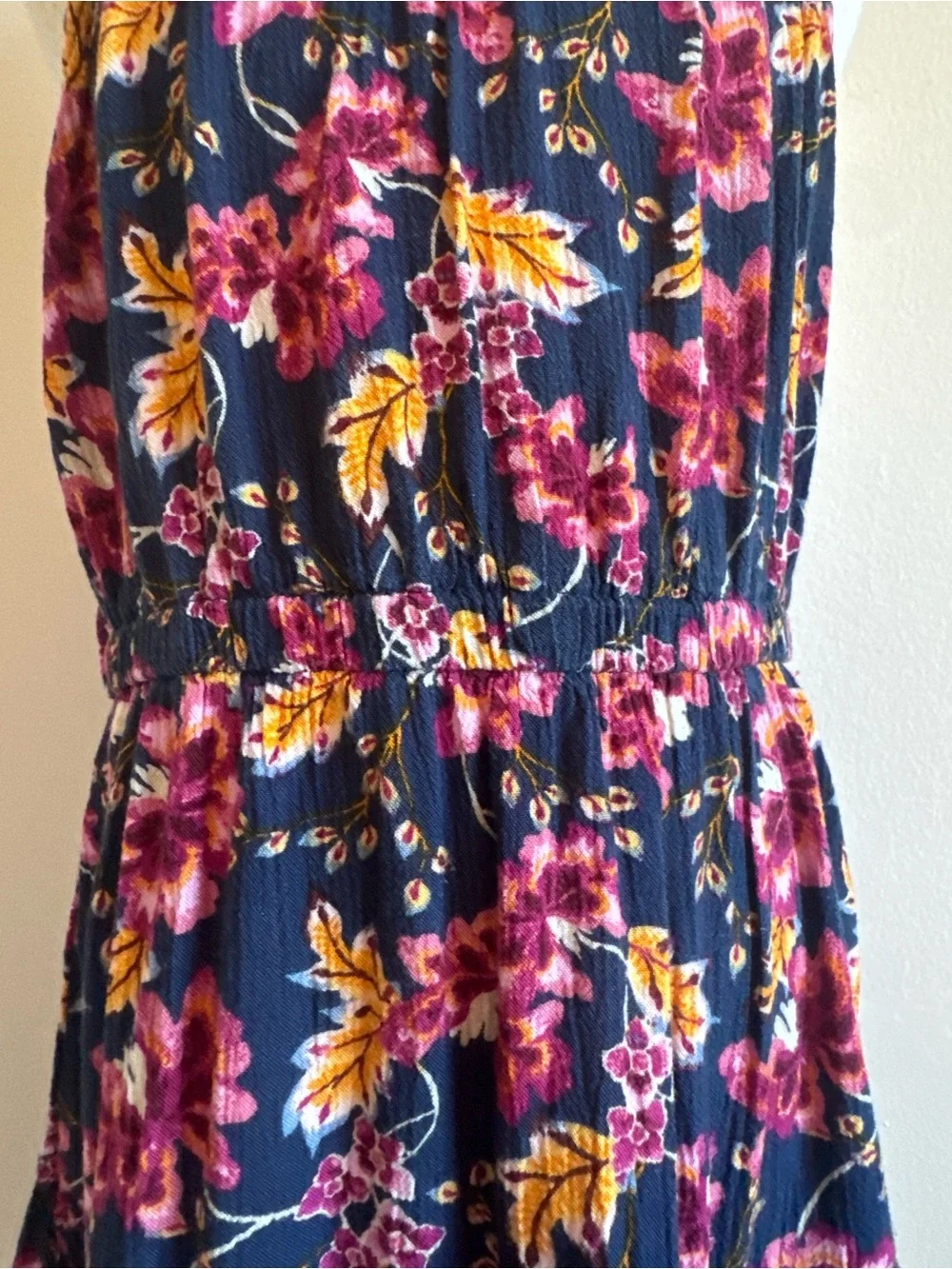 Matching Mommy & Me Dresses with Dark Floral Pattern